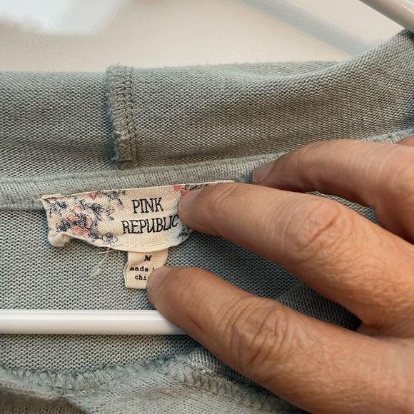 Medium Pink Republic Gray Hooded Sweatshirt - Picture 2 of 5